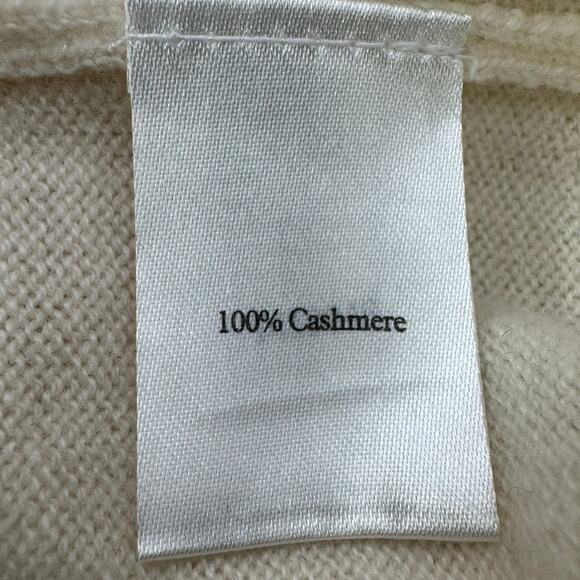 PURE Collection Womens 100% Cashmere Sweater Size US 8-10 Ivory Ruffle  Cardigan - Picture 7 of 9